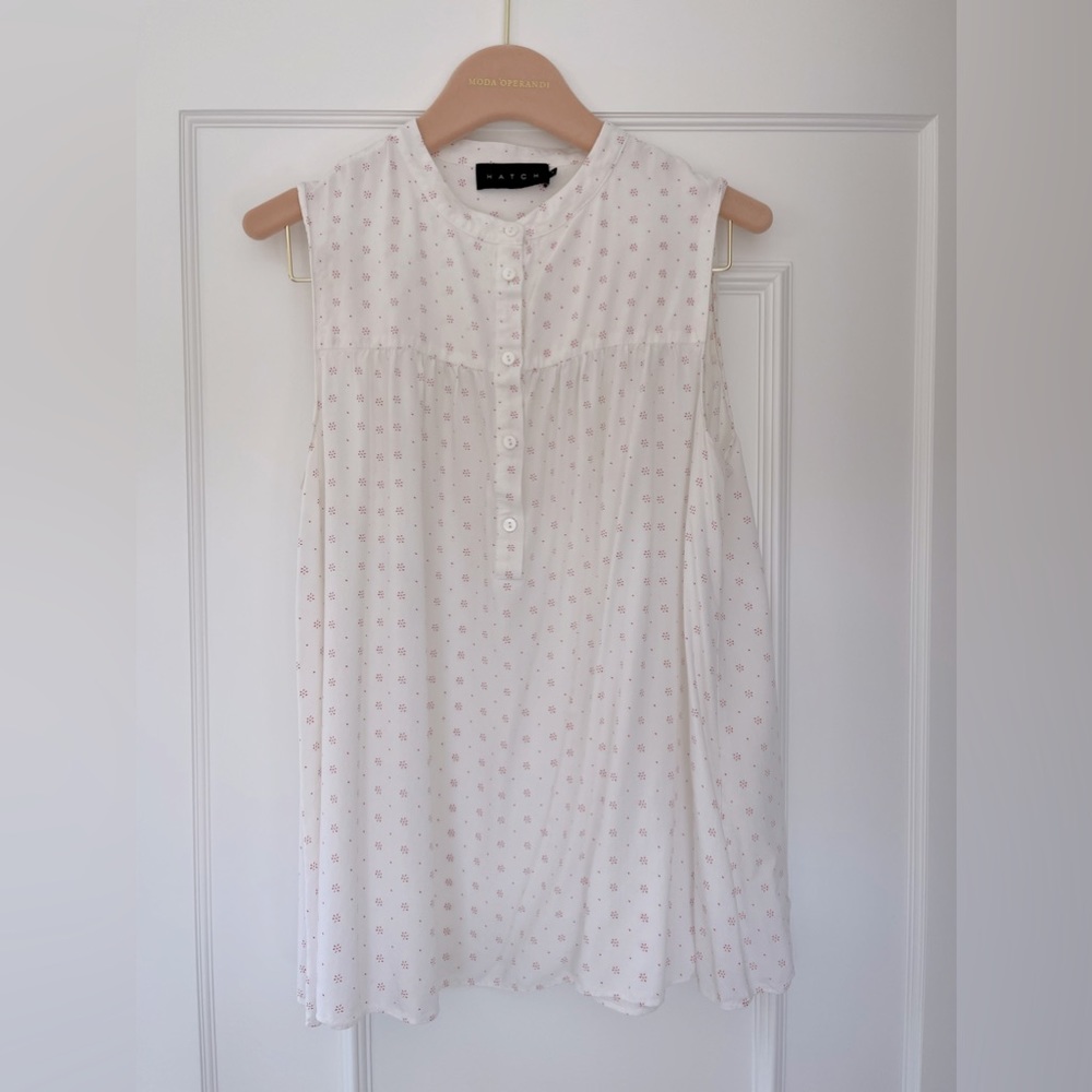 HATCH Collection - The Maddy Top - Ivory/Red Etched Floral Size 1
